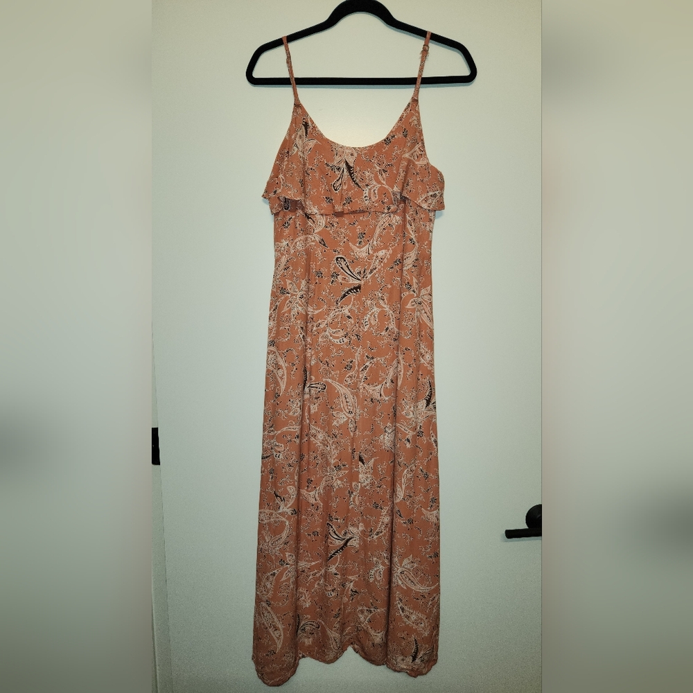 Sanctuary Isabella Maxi Dress | Size M | Peach Pink Floral Paisley Button-Front - Picture 6 of 13